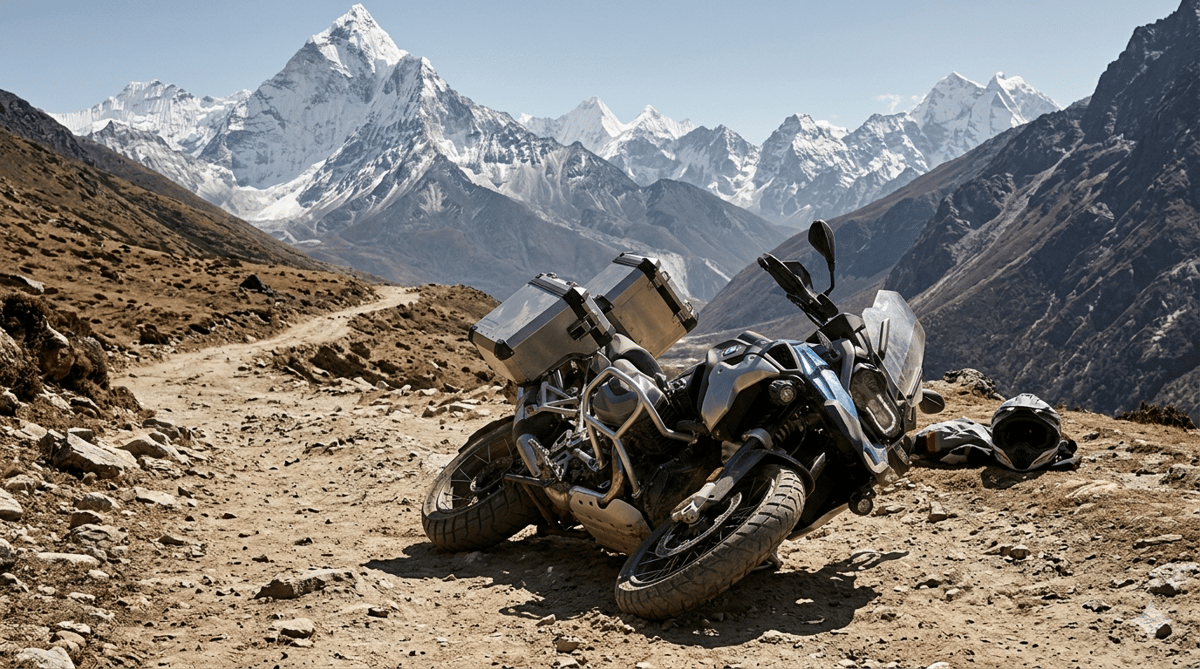 How to Safely Lift a Dropped Adventure Motorcycle on the Trail
